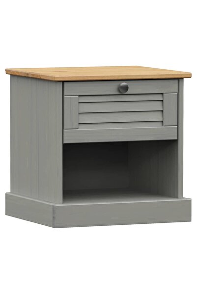 vidaxl Noptieră VIGO, gri, 42x35x42 cm, lemn masiv de pin