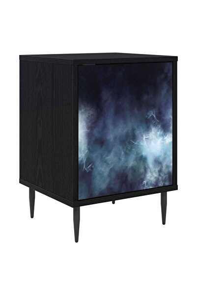 vidaxl Dulap de noapte RAALTE Stejar Negru 36 x 33 x 51 cm