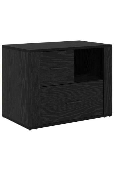 vidaxl Dulap de noapte Stejar Negru 35 x 60 x 50 cm Lemn prelucrat