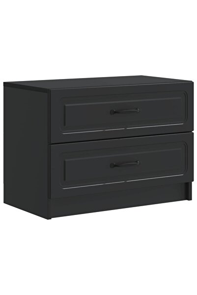 vidaxl Dulap de noapte Negru 62 x 34,5 x 44,5 cm Lemn prelucrat