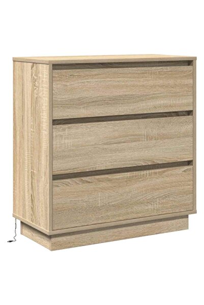 vidaxl Dulap de noapte Stejar Sonoma 71 x 34,5 x 75 cm Lemn prelucrat