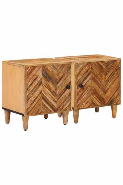 vidaxl Noptieră 2 buc. Maro 40 x 33 x 46 cm Lemn de mango solid
