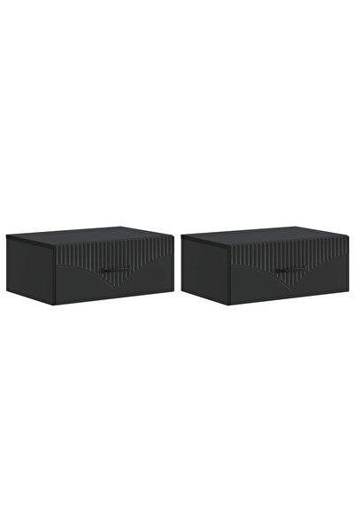 vidaxl Dulap de noapte suspendat 2 buc. Negru 49 x 34,5 x 20 cm