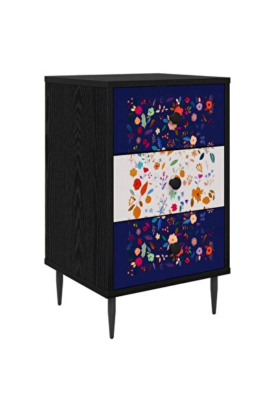 vidaxl Dulap de noapte MAINZ Stejar Negru 36 x 33 x 61 cm