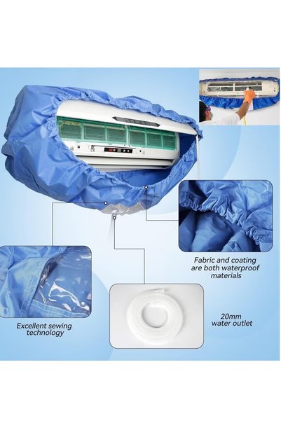 ASIV Large Air Conditioning Cleaning Cover and Dust Bag Kit for 2p-3p Wall Mounted Split Air Conditioning with 2.8m Hose, Waterproof and Dust Proof, Perfect Air Conditioning Repair Solution