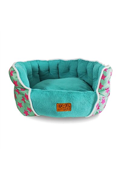 Generic Brand Round Snuggle Nest Pet Bed for Cats and Small Dogs - Turquoise ...