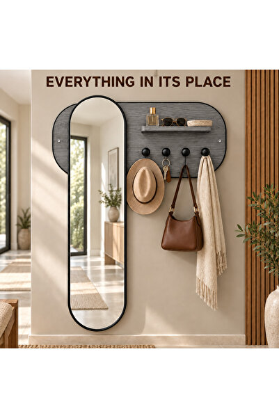 Generic Brand 120 x 80 cm Wall-Mounted Mirror—Full-Length Mirror with Shelf a...