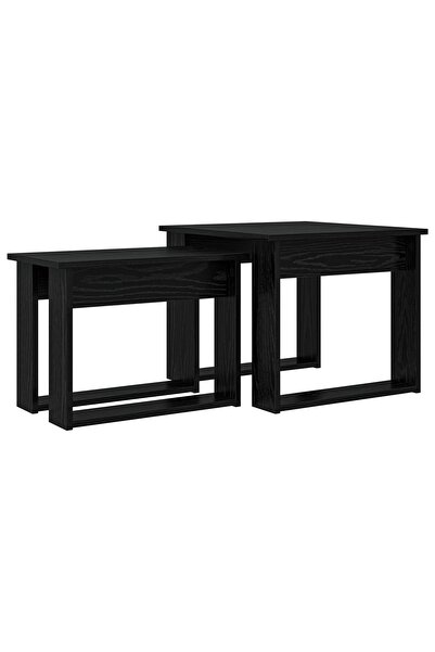 vidaxl Set de măsuțe de cafea 2 buc. Stejar Negru 50 x 52 x 42 cm