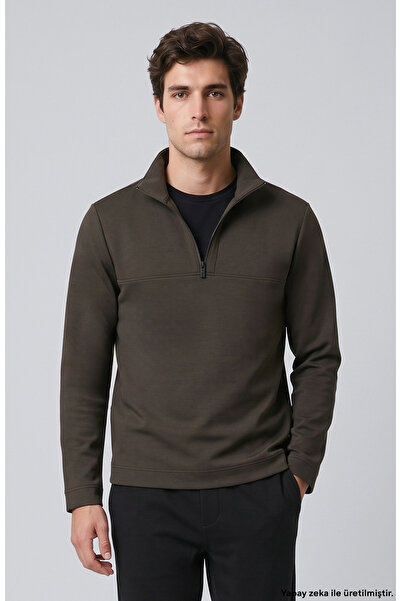 Network Haki Modal Karışımlı Sweatshirt