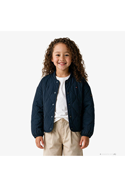 Tommy Hilfiger Quilted Çocuk Lacivert Mont
