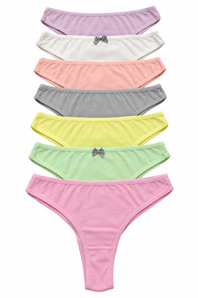 Nicoletta Γυναικεία εσώρουχα Brazilian Thong 7 Πακέτο Lycra Cotton Lycra