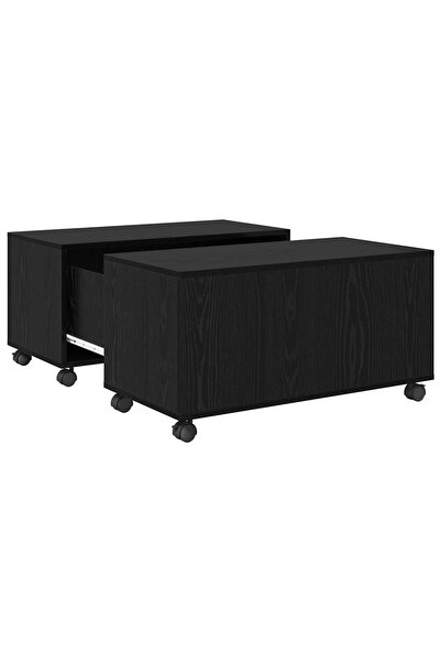 vidaxl Masă de cafea Stejar Negru 75 x 75 x 38 cm Lemn prelucrat