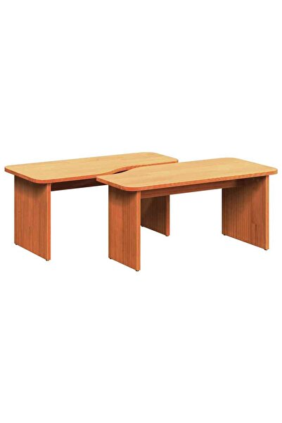 vidaxl Masă de cafea 2 buc. Maroniu cerat 100 x 69 x 35,5 cm