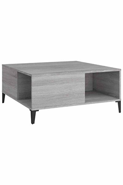 vidaxl Măsuță de cafea, gri sonoma, 80x80x36,5 cm, lemn prelucrat