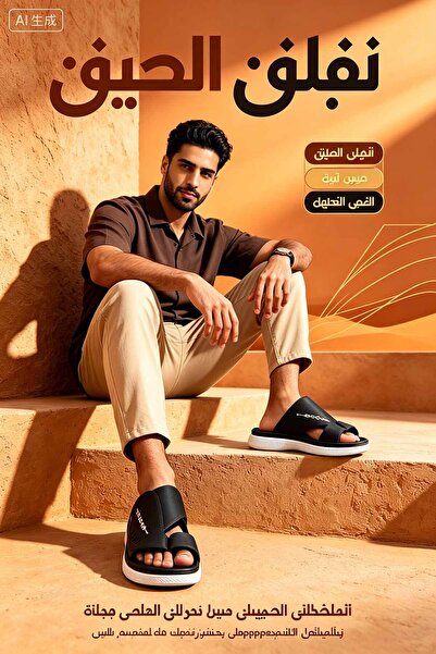 Al Masheel Store صندل رجالي عصري من الجلد مع لمسة معدنية ونعل مبطن