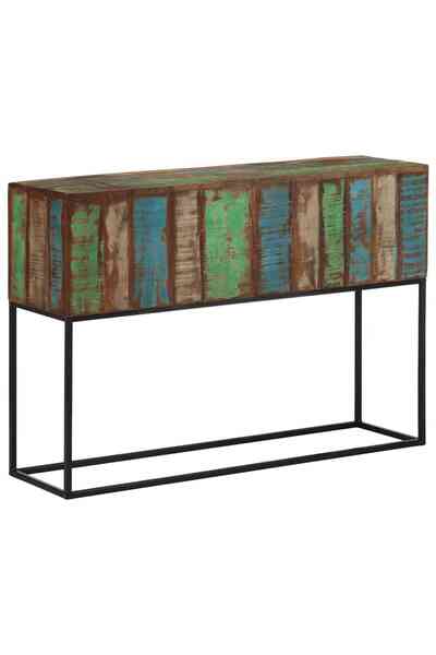 vidaxl Masă consolă, 110x30x75 cm, lemn masiv reciclat și fier