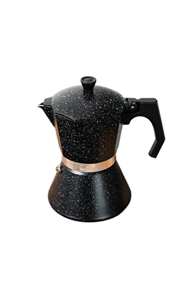 Bohmann Espressor cafea pentru aragaz din aluminiu 9 cești, GM 9709, Negru