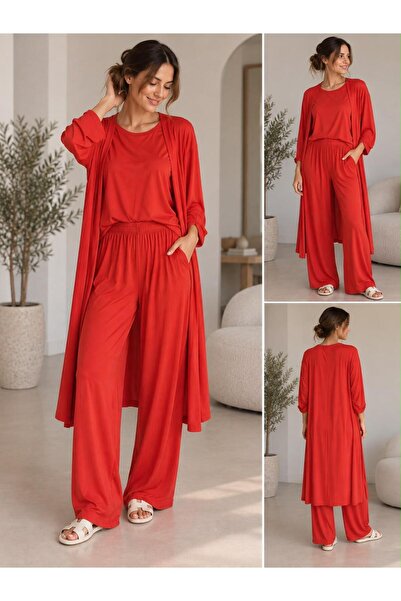 MODA مجموعة لال الحمراء المكونة من 3 قطع