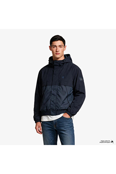 Calvin Klein LS LTWT NYLON MIXED MEDIA WINDBR