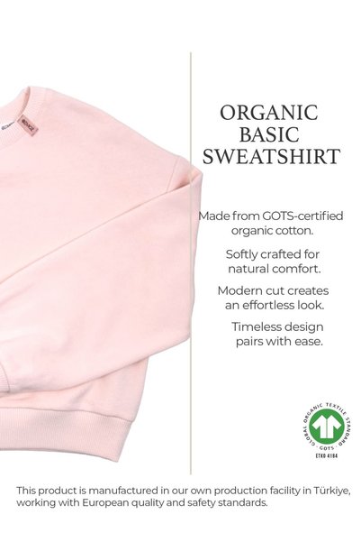 Ozmoz By Mukadder Özden Organik Açık Pembe Kız Çocuk Sweatshirt