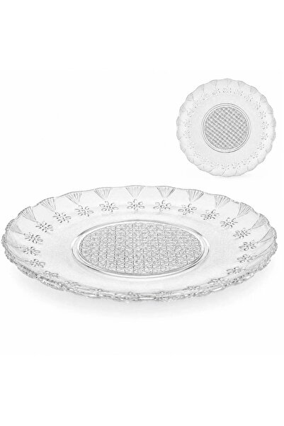 JML Farfurie din Sticlă 6/set, Model Floral Cristal 17.5cm, Transparent