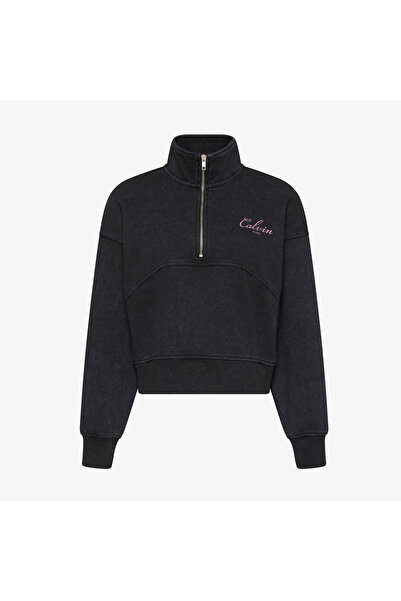Calvin Klein French Terry Indigo Wash Women's Black Sweatshirt