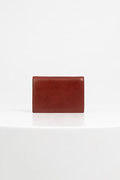 BAYDERİ Kepsa Genuine Leather Card Holder Tan