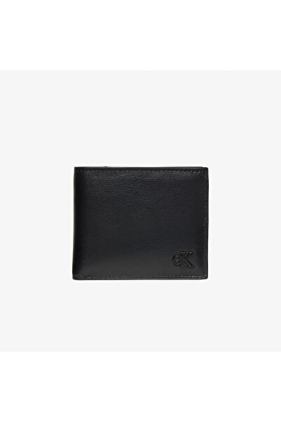 Calvin Klein Bold Suede Billfold Coin Erkek Siyah Cüzdan