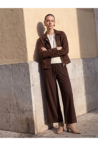 LC Waikiki Elastic Waist Wide Leg Women's Trousers