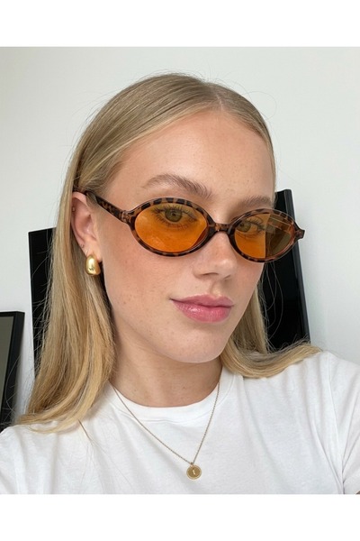 funeyes إطار زجاجي برتقالي من Miux Leopard، نظارات شمسية عصرية، حماية من الأش...