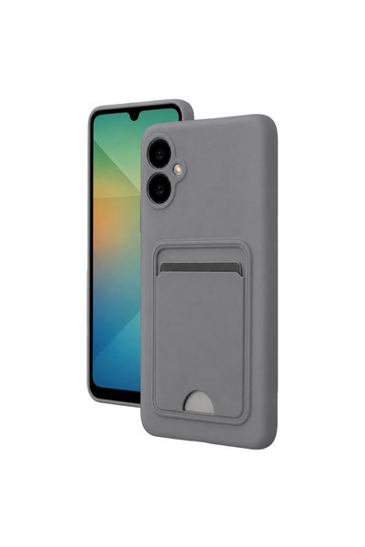 FMA Samsung Galaxy A07 4g Kelvin Silicone with Business Card Holder - Gray