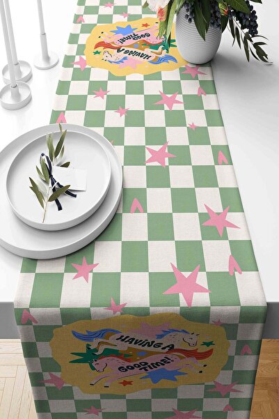 Pilloveland Decorative Digital Printed Suede Runner 40X140 cm - Positive