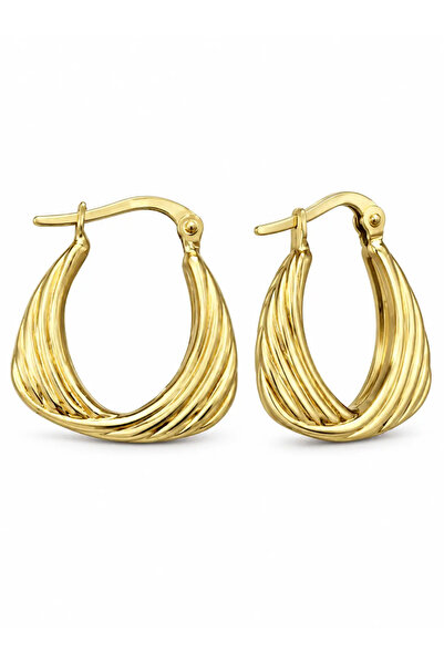Topaloğlu 8 Ayar Altın Sarmal Üçgen Model Küpe 1.45 gr