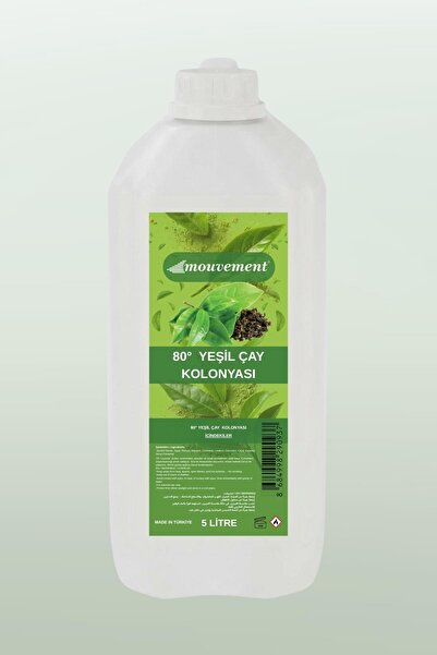 MOUVEMENT Yeşil Çay Kolonya 5 Lt Bidon - Toptan / Ekonomik Boy Refill