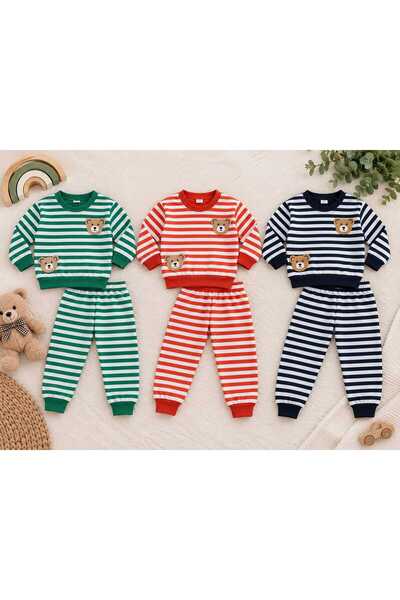 renkli diyar Boys' 3 Sets Together 2 Threads with Ribbed Detail Nursery Prima...