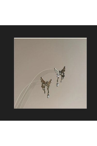 zerzembe Whispering Flutter Butterfly Wings Platinum Plated Earrings Earrings