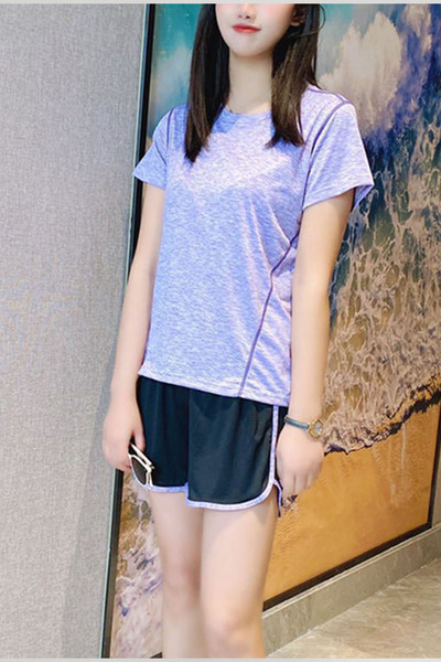 Muchmy Purple Striped Workout Set For Women With Raglan Sleeves