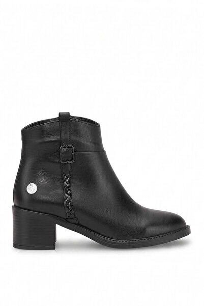 Mammamia D26Kb-8280 Women's Genuine Leather Heeled Boots Black