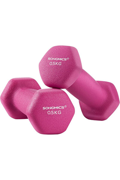 SONGMICS Set de 2 gantere hexagonale, 0,5 kg fiecare, cu înveliș din neopren ...