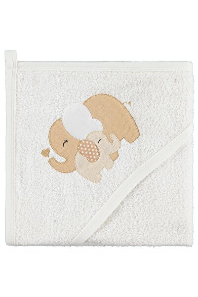 Civil Baby Elephant Printed 75X75 cm Towel - Ecru