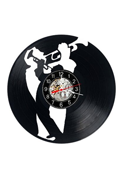 OEM Decorative Wall Clock made from Vinyl Record, Jazz Musician Trumpet Blues...