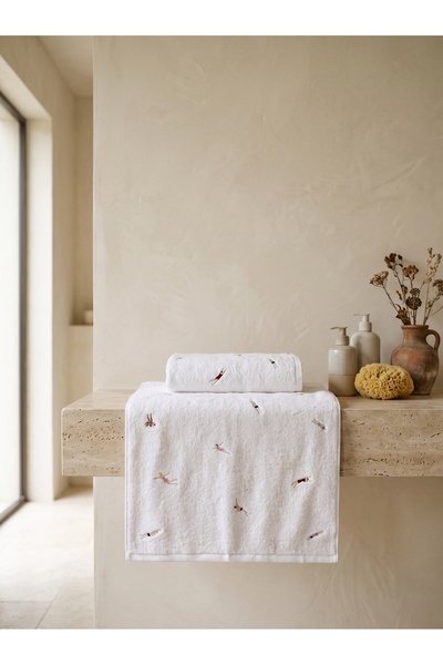 Dantela Swim Club 2-Piece Embroidered Towel Set