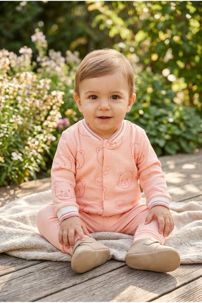 meyastore Baby Set with Teddy Bear Figure, 100% Cotton