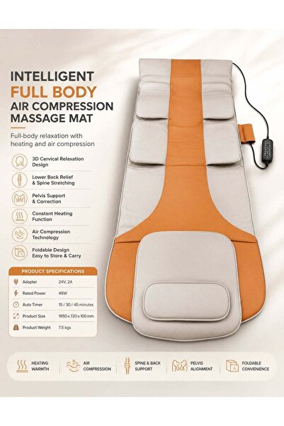Spectrum Intelligent Full Body Air Compression Massage Mat with Constant Heat...