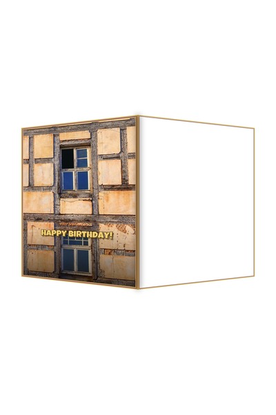 OEM Anniversary greeting card, weathered window frame, rustic design, 13.3x19...