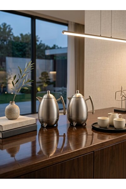 Generic Trams Stainless Steel 1+1 Liter Tea and Coffee Set with a Luxurious a...