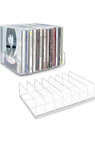 NALACAL Clear Acrylic CD Holder, 2 Pcs CD Display Rack & DVD Storage Box, Vin...