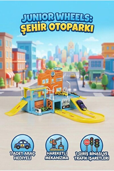 Tıfıl Toys Junior Wheels Şehir Otoparkı 2 Katlı Oyuncak Araba Otopark Seti 1 ...
