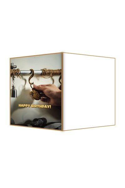 OEM Felicitare Aniversare tematica tija din alama antica, 13.3x19.4 cm, Elegant
