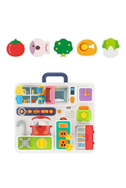 Arabest Kitchen Busy Board for Toddlers,Musical Montessori Sensory Toy with L...